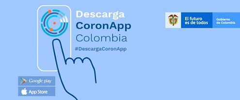 Logo for Coronavirus COVID 19 app in Colombia Coronapp